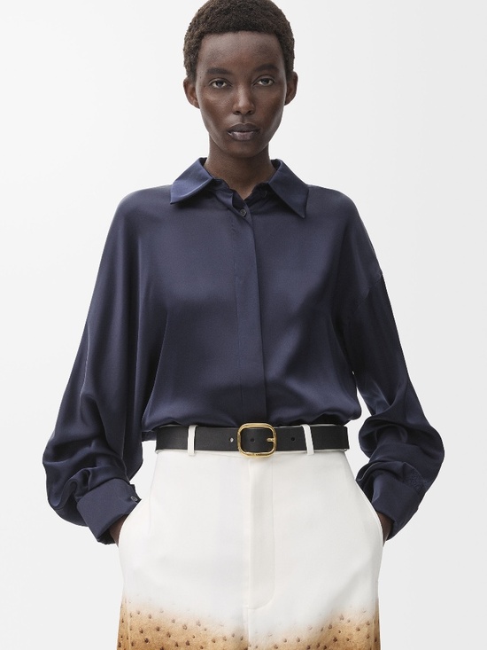 LOEWE Rounded Soft Belt in Black Classic Calfskin Leather Size 90 main image 5